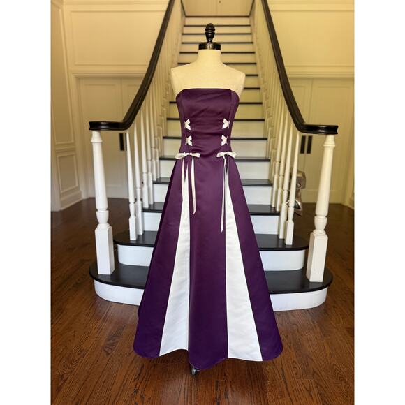 Vintage 90s Scott McClintock Strapless Prom Gown Corset Princess Corset Dress - Picture 2 of 10